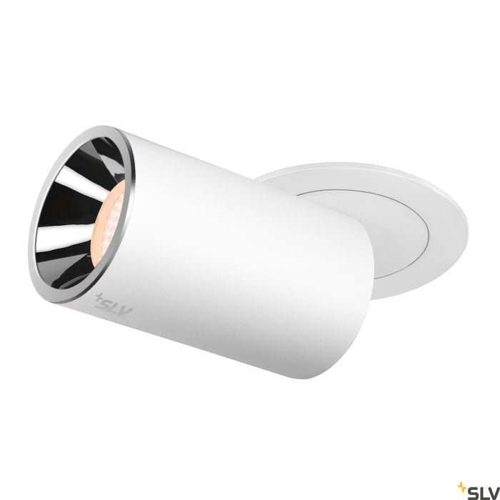 NUMINOS® PROJECTOR M, Deckeneinbauleuchte, 2700 K, 40°, zylindrisch, weiß / chrom 2