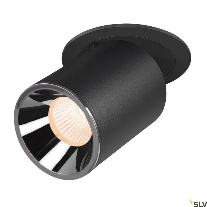 NUMINOS® PROJECTOR L, Deckeneinbauleuchte, 2700 K, 40°, zylindrisch, schwarz / chrom