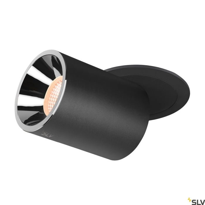 NUMINOS® PROJECTOR L, Deckeneinbauleuchte, 2700 K, 40°, zylindrisch, schwarz / chrom 2