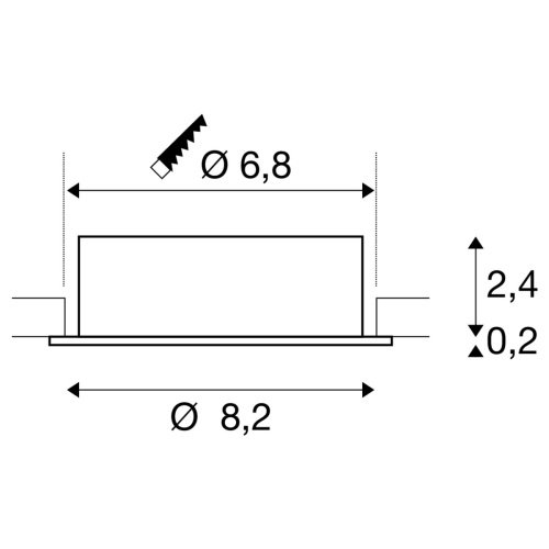 NEW TRIA 68,  Deckeneinbauleuchte, Deckeneinbauleuchte
