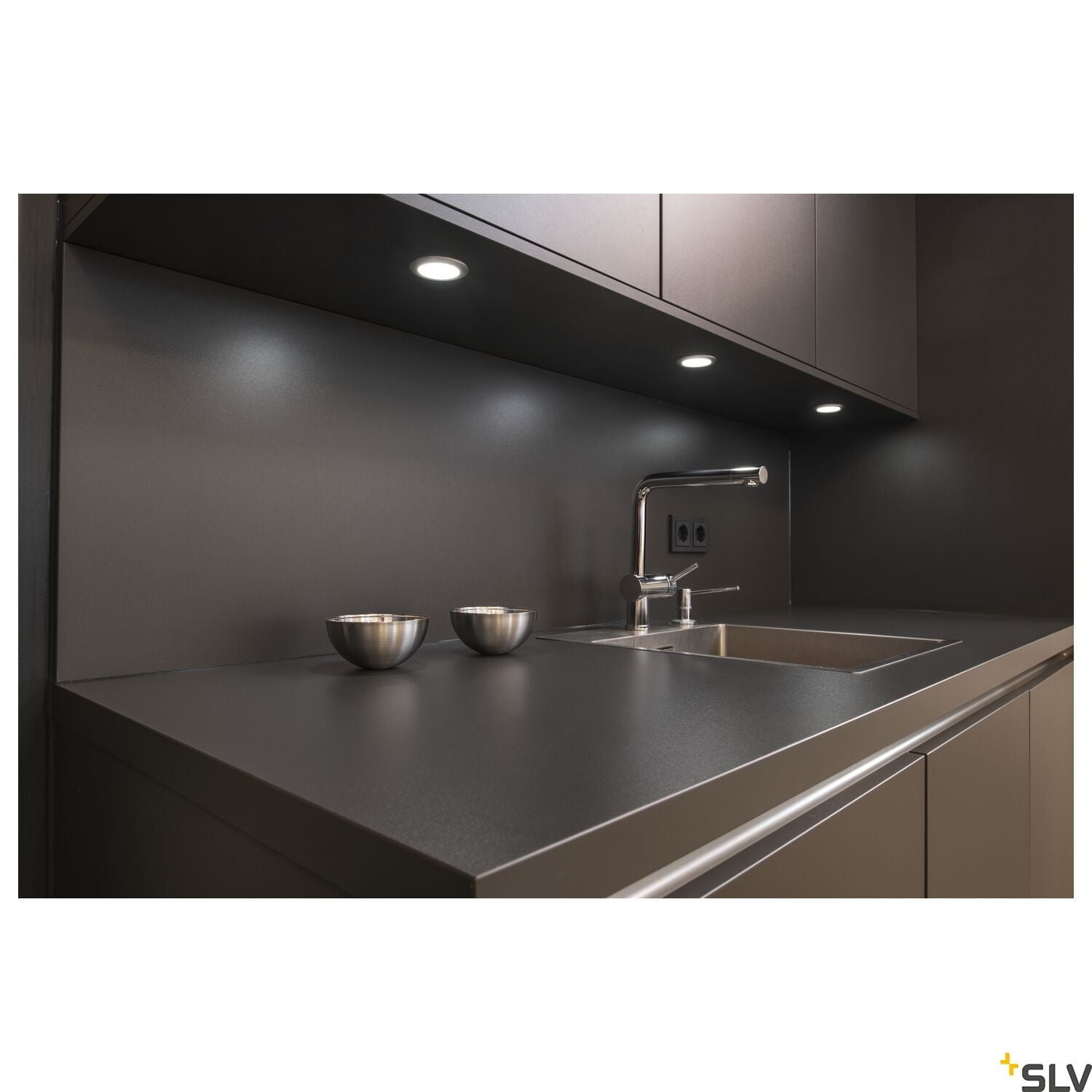 DL 126, Einbauleuchte, LED, 3000K, rund, metall gebürstet, 2,8 W, inkl. Blattfedern 2