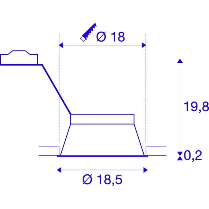 HORN-T, Einbauleuchte, QPAR111, rund, schwarz, 75 W max. 6