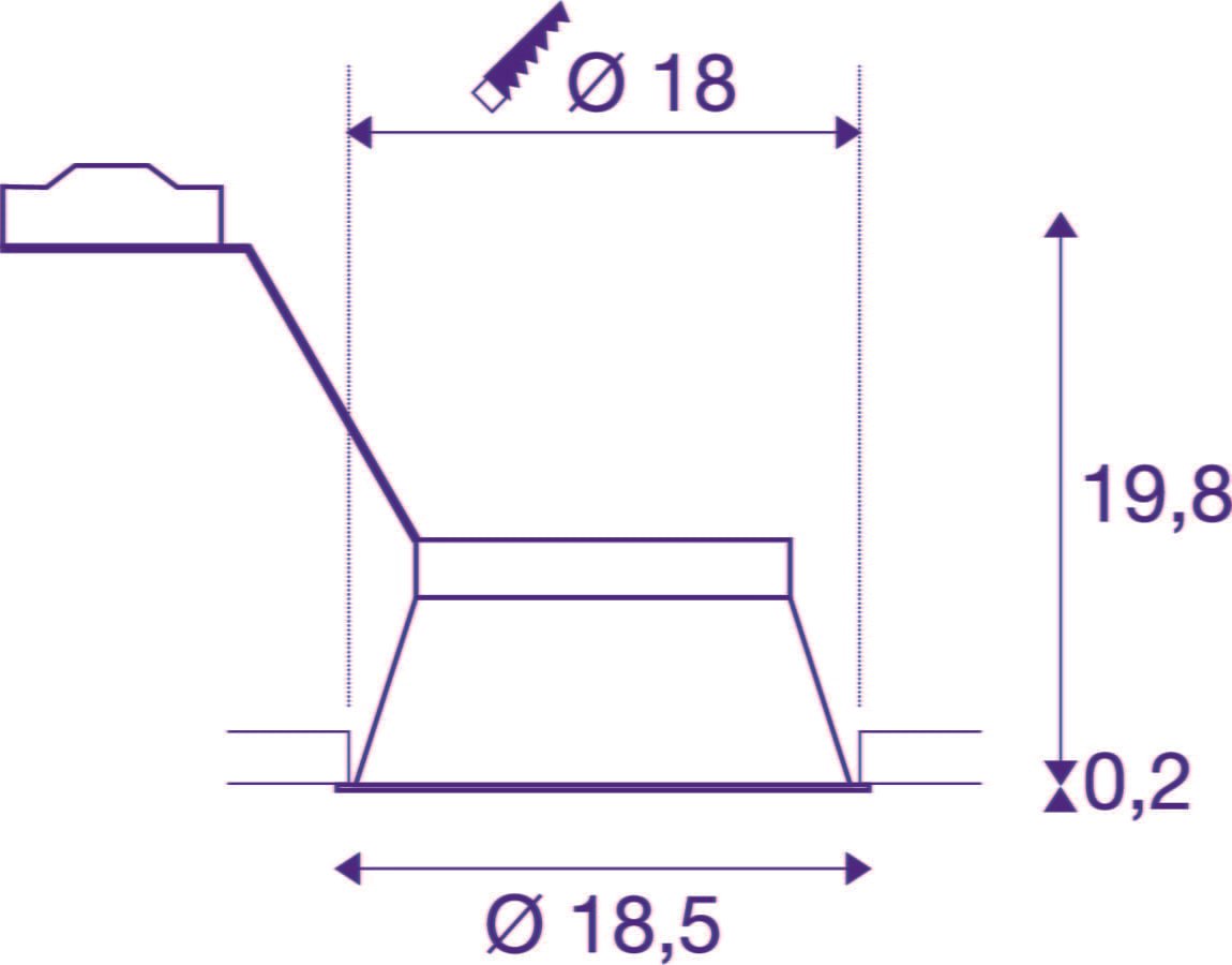 HORN-T, Einbauleuchte, QPAR111, rund, schwarz, 75 W max. 6