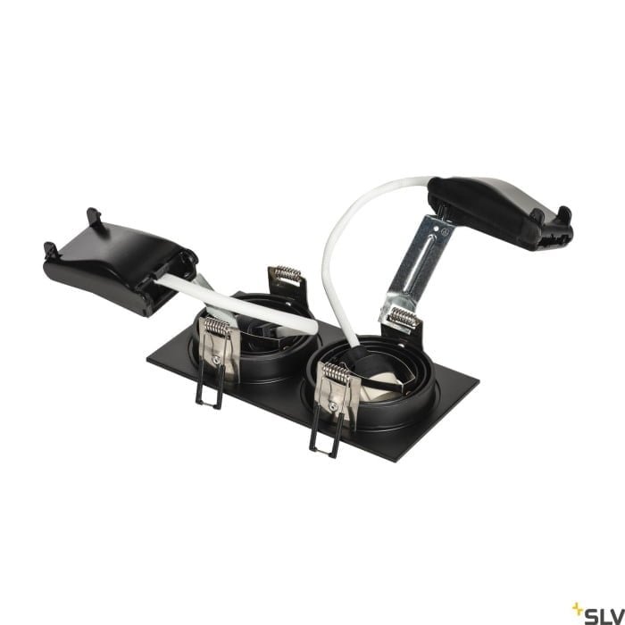 NEW TRIA 155, Einbauleuchte, zweiflammig, QPAR51, rechteckig, schwarz, max. 100W, inkl. Clipfedern 2