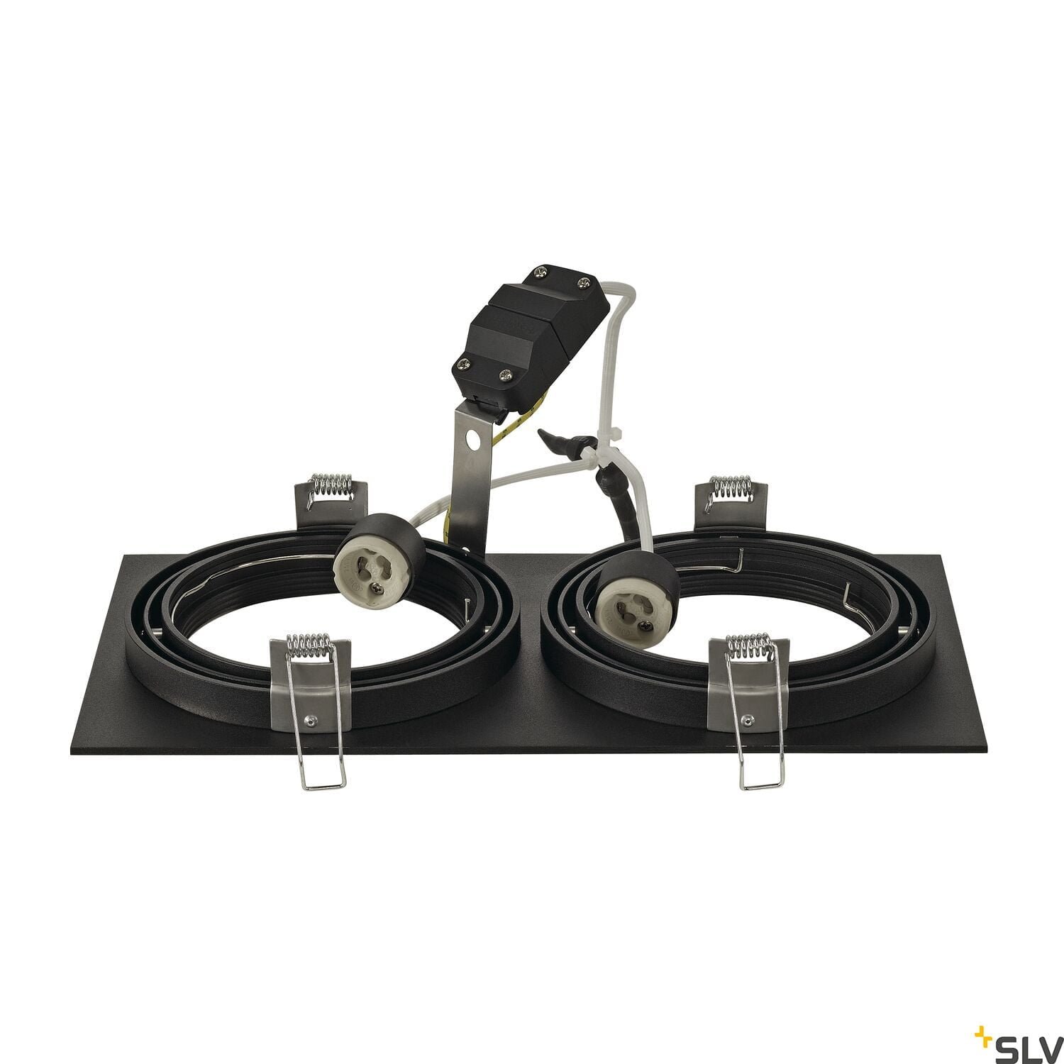 NEW TRIA 300, Einbauleuchte, zweiflammig, QPAR111, rechteckig, schwarz matt, max. 150W, inkl. Clipfedern 2