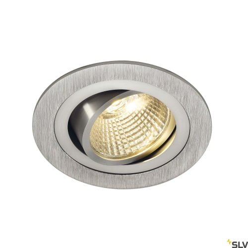 NEW TRIA 77, Einbauleuchte, einflammig, LED, 2700K, rund, aluminium gebürstet, 38°, 9,1W, inkl. Treiber, Clipfedern 2