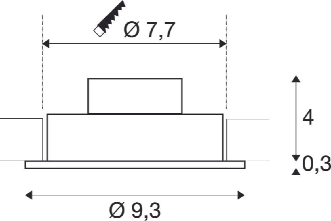 NEW TRIA 77, Einbauleuchte, einflammig, LED, 2700K, rund, aluminium gebürstet, 38°, 9,1W, inkl. Treiber, Clipfedern 3