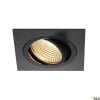 NEW TRIA 77, Einbauleuchte, einflammig, LED, 2700K, eckig, schwarz matt, 38°, 9,1W, inkl. Treiber, Clipfedern 4