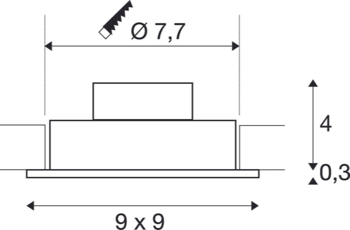 NEW TRIA 77, Einbauleuchte, einflammig, LED, 2700K, eckig, weiß, 38°, 9,1W, inkl. Treiber, Clipfedern 3