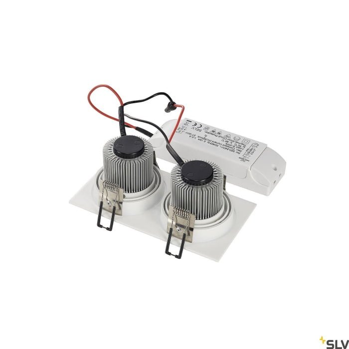 NEW TRIA 155, Einbauleuchte, zweiflammig, LED, 2700K, rechteckig, weiß, 38°, 14,7W, inkl. Treiber, Clipfedern 2