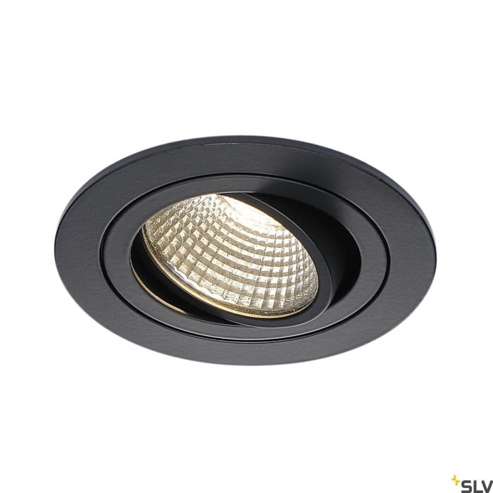 NEW TRIA 77, Einbauleuchte, einflammig, LED, 3000K, rund, schwarz matt, 38°, 9,1W, inkl. Treiber, Clipfedern