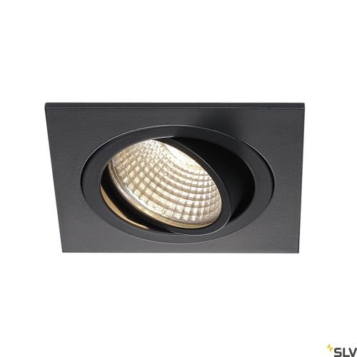 NEW TRIA 77, Einbauleuchte, einflammig, LED, 3000K, eckig, schwarz matt, 38°, 9,1W, inkl. Treiber, Clipfedern