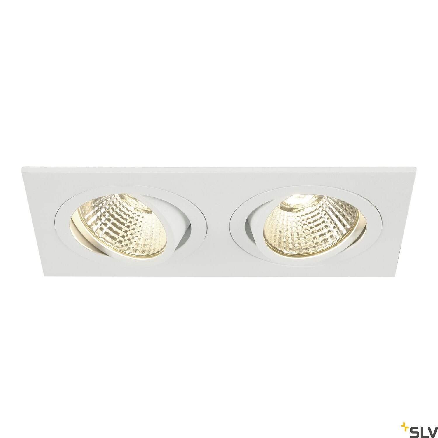 NEW TRIA 155, Einbauleuchte, zweiflammig, LED, 3000K, rechteckig, weiß, 38°, 14,7W, inkl. Treiber, Clipfedern
