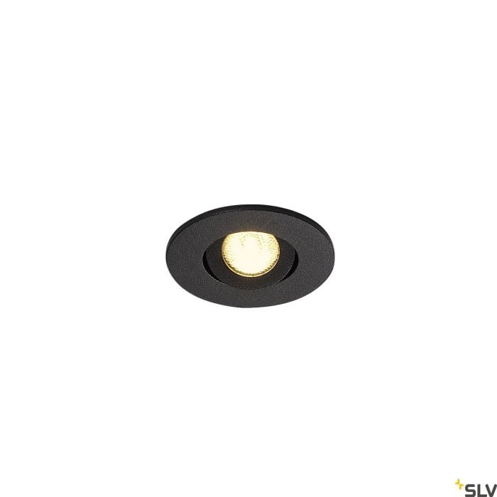 NEW TRIA 45, Einbauleuchte, LED, 3000K, rund, schwarz, 30°, inkl. Treiber, Clipfedern