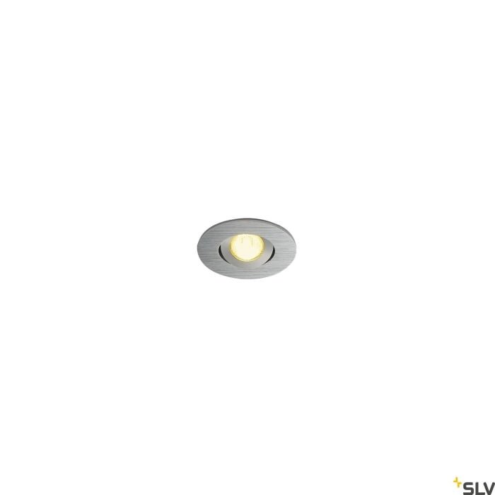 NEW TRIA 45, Einbauleuchte, LED, 3000K, rund, aluminium gebürstet, 30°, inkl. Treiber, Clipfedern