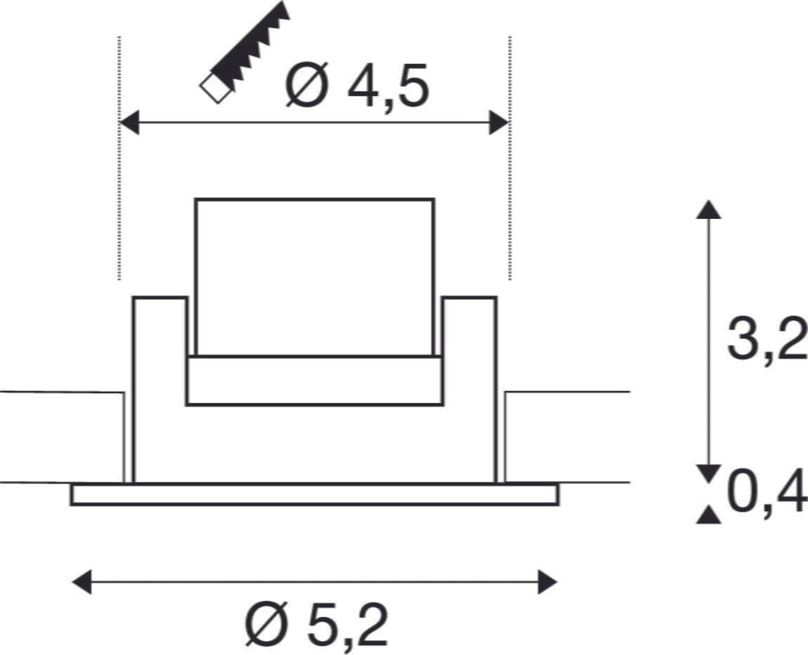 NEW TRIA 45, Einbauleuchte, LED, 3000K, rund, aluminium gebürstet, 30°, inkl. Treiber, Clipfedern 4