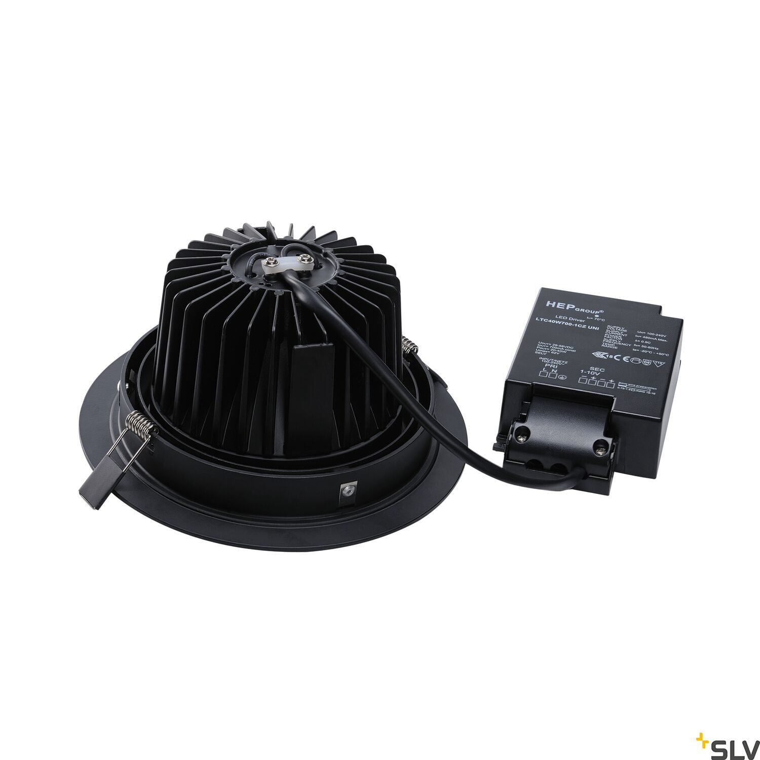 NEW TRIA 150, Einbauleuchte, einflammig, LED, 3000K, rund, schwarz, 30°, 29W, inkl. Treiber, Clipfedern 2