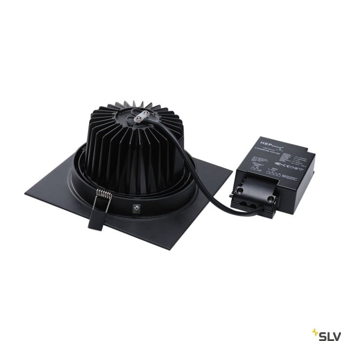 NEW TRIA 150, Einbauleuchte, einflammig, LED, 3000K, eckig, schwarz, 30°, 29W, inkl. Treiber, Clipfedern 2