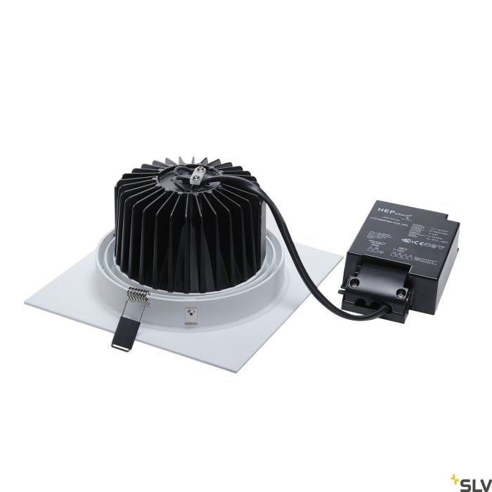 NEW TRIA 150, Einbauleuchte, einflammig, LED, 3000K, eckig, weiß, 30°, 29W, inkl. Treiber, Clipfedern 2