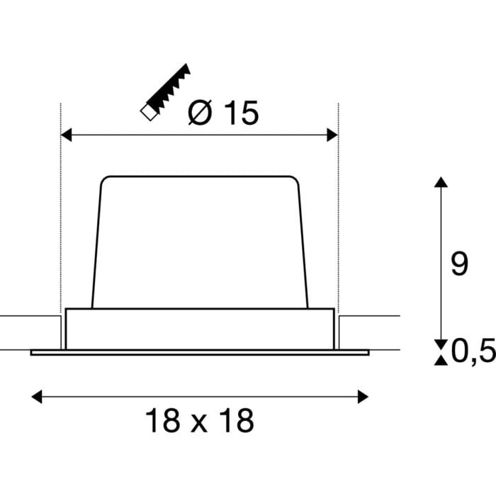 NEW TRIA 150, Einbauleuchte, einflammig, LED, 3000K, eckig, weiß, 30°, 29W, inkl. Treiber, Clipfedern 3