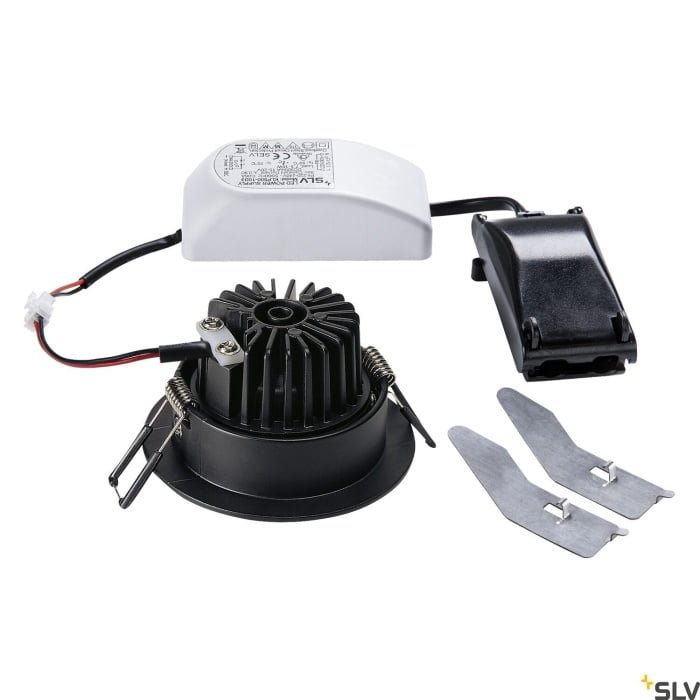 NEW TRIA 68, Einbauleuchte, LED, 3000K, rund, schwarz matt, 38°, 12W,inkl. Treiber, Clipfedern 2
