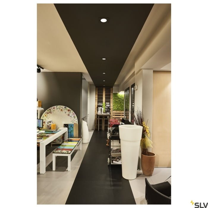 NEW TRIA 68, Einbauleuchte, LED, 3000K, eckig, schwarz matt, 38°, 12W, inkl. Treiber, Clipfedern 3
