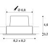 NEW TRIA 68, Einbauleuchte, LED, 3000K, eckig, aluminium gebürstet, 38°, 12W, inkl. Treiber, Clipfedern 6
