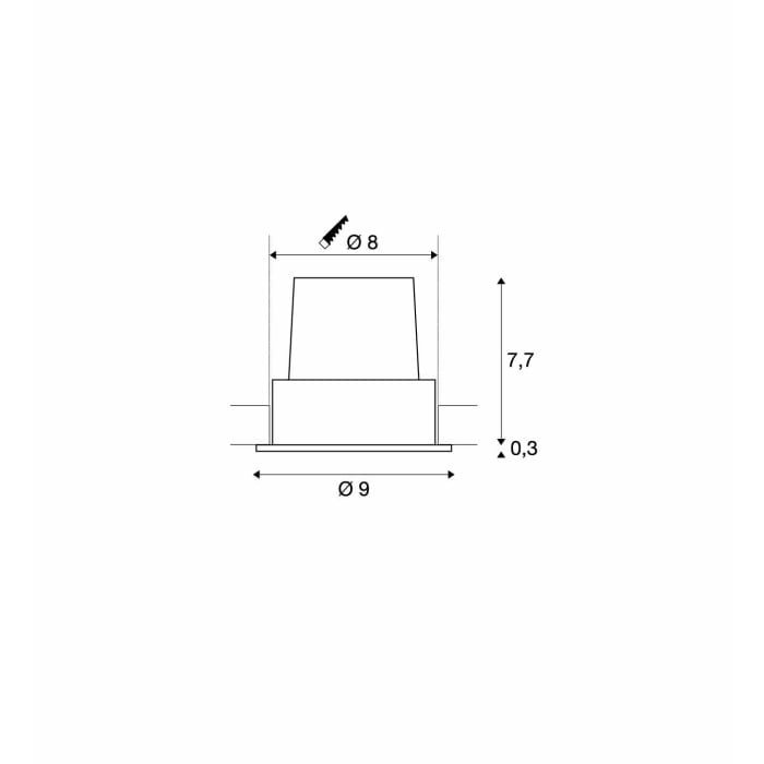 H-LIGHT 2, Einbauleuchte, LED, 2700K, oval, schwarz, 20°, 11,5W, inkl. Treiber, Clipfeder 3