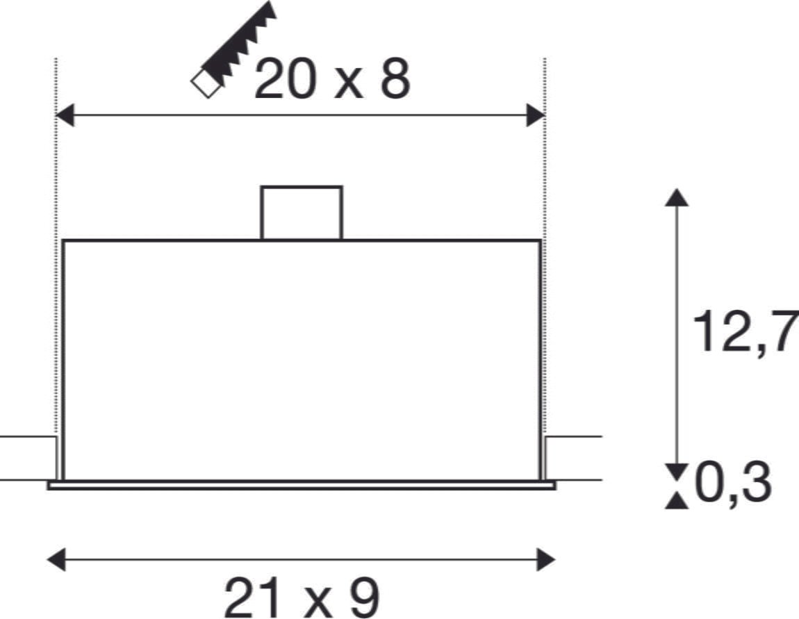 KADUX 3, Einbauleuchte, dreiflammig, QPAR51, rechteckig, schwarz matt, max. 150W, inkl. Clipfedern 3