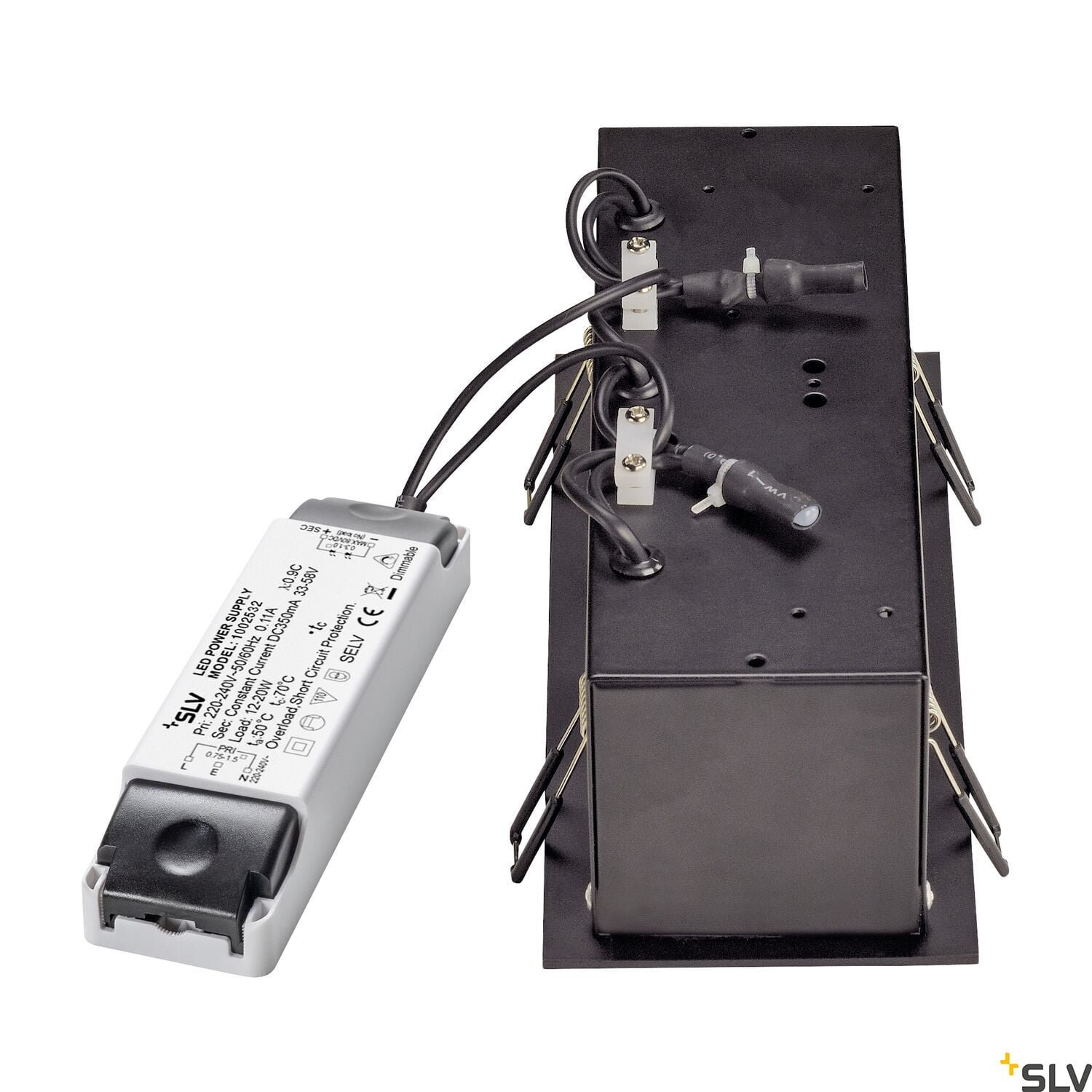 KADUX, Einbauleuchte, dreiflammig, LED, 3000K, rechteckig, schwarz matt, 38°, 22W, inkl. Treiber 2