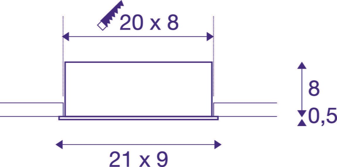 KADUX, Einbauleuchte, dreiflammig, LED, 3000K, rechteckig, weiß matt, 38°, 3x9W, inkl. Treiber 7