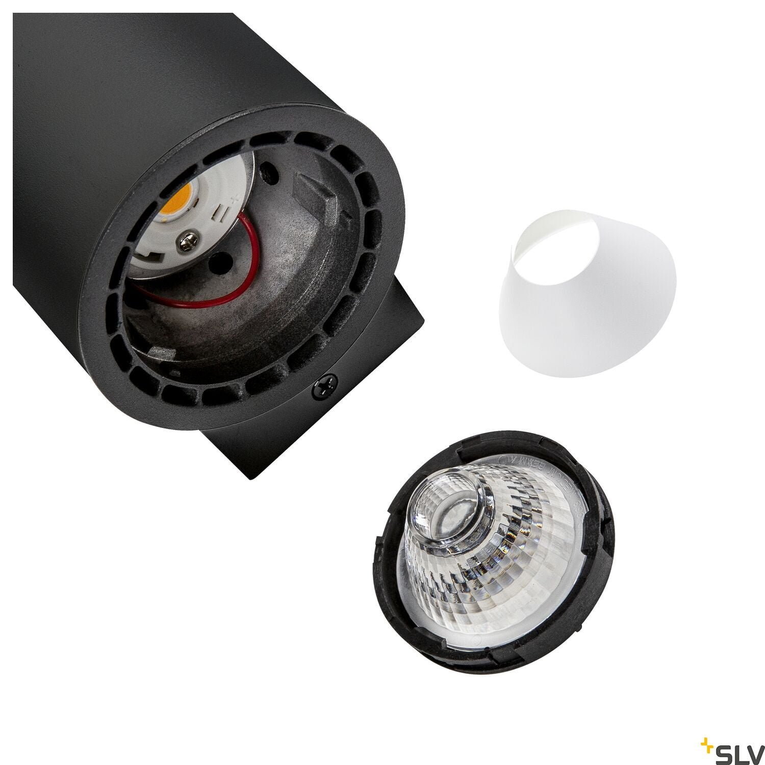 SUPROS 78 Up/Down, Wandleuchte, LED, 3000K, rund, schwarz, 60° Linse, 2x9W 2