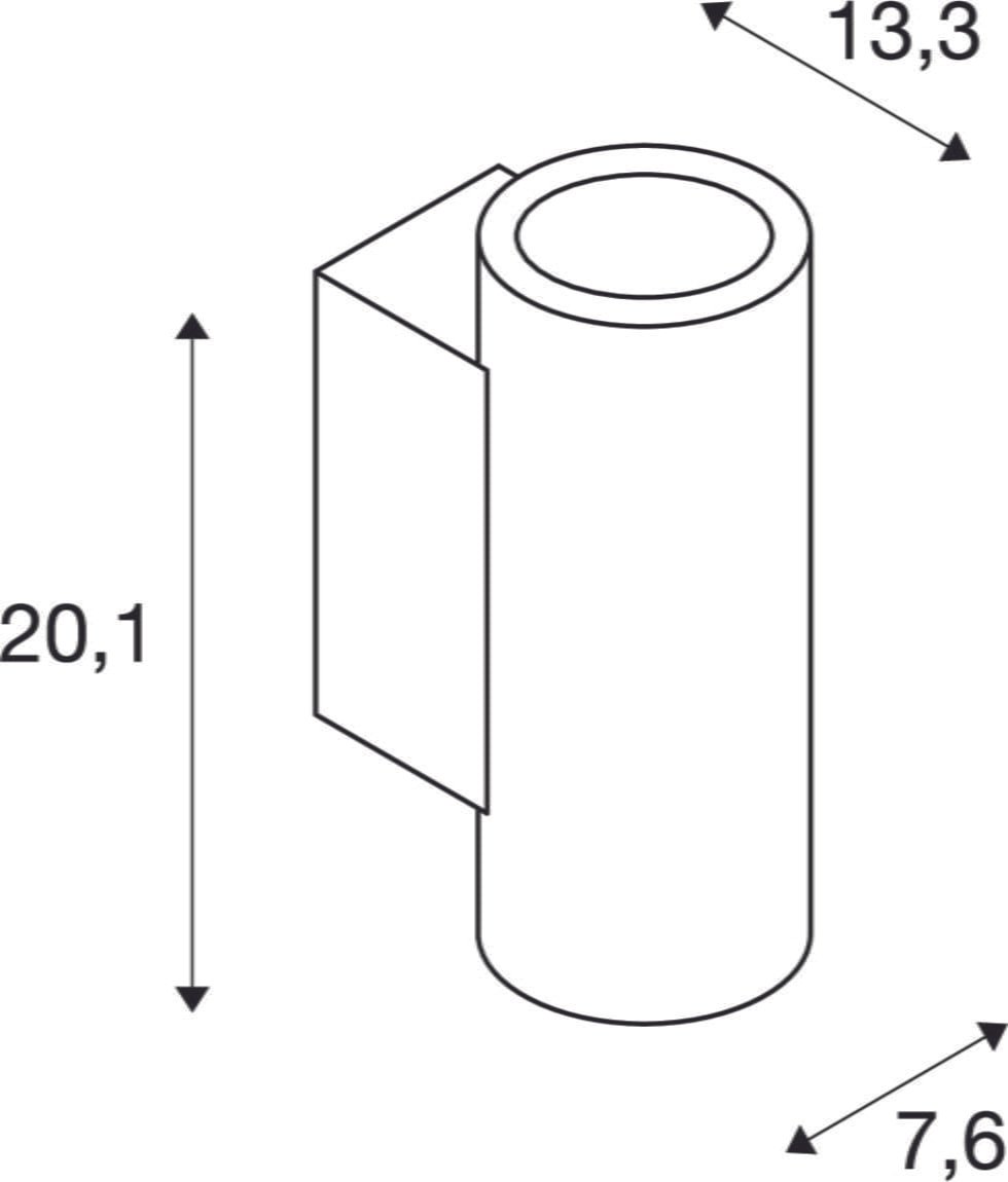 SUPROS 78 Up/Down, Wandleuchte, LED, 3000K, rund, schwarz, 60° Linse, 2x9W 7