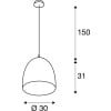 PARA CONE 30, Pendelleuchte, TC-(D,H,T,Q)SE, rund, kupferfarben gebürstet, Ø 30 cm, max. 60W 10