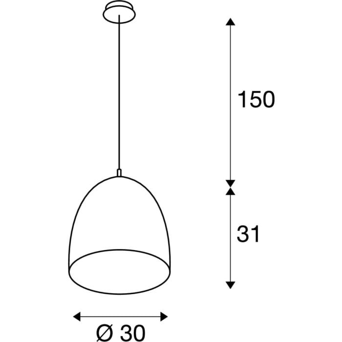 PARA CONE 30, Pendelleuchte, A60, rund, schwarz/gold, Ø 30 cm, max. 60W 4