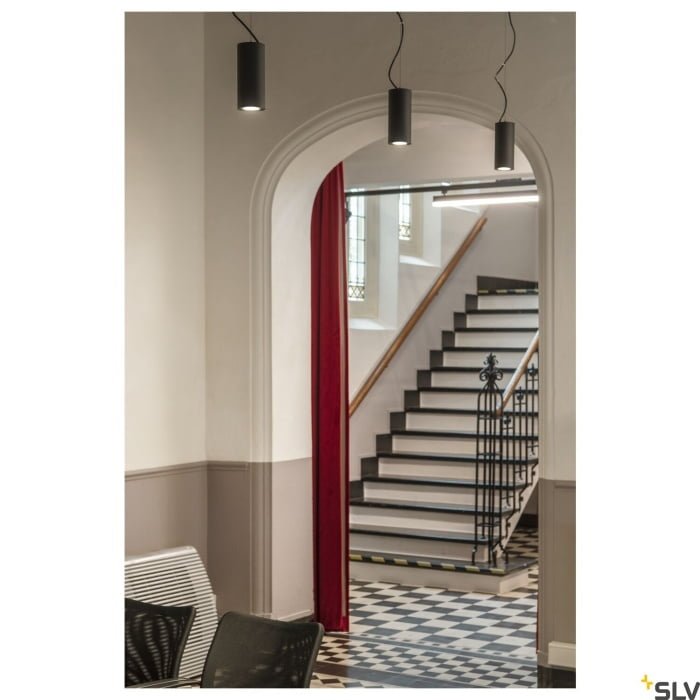 SUPROS 78, Pendelleuchte, LED, 3000K, rund, schwarz, 60° Linse, 9W 3
