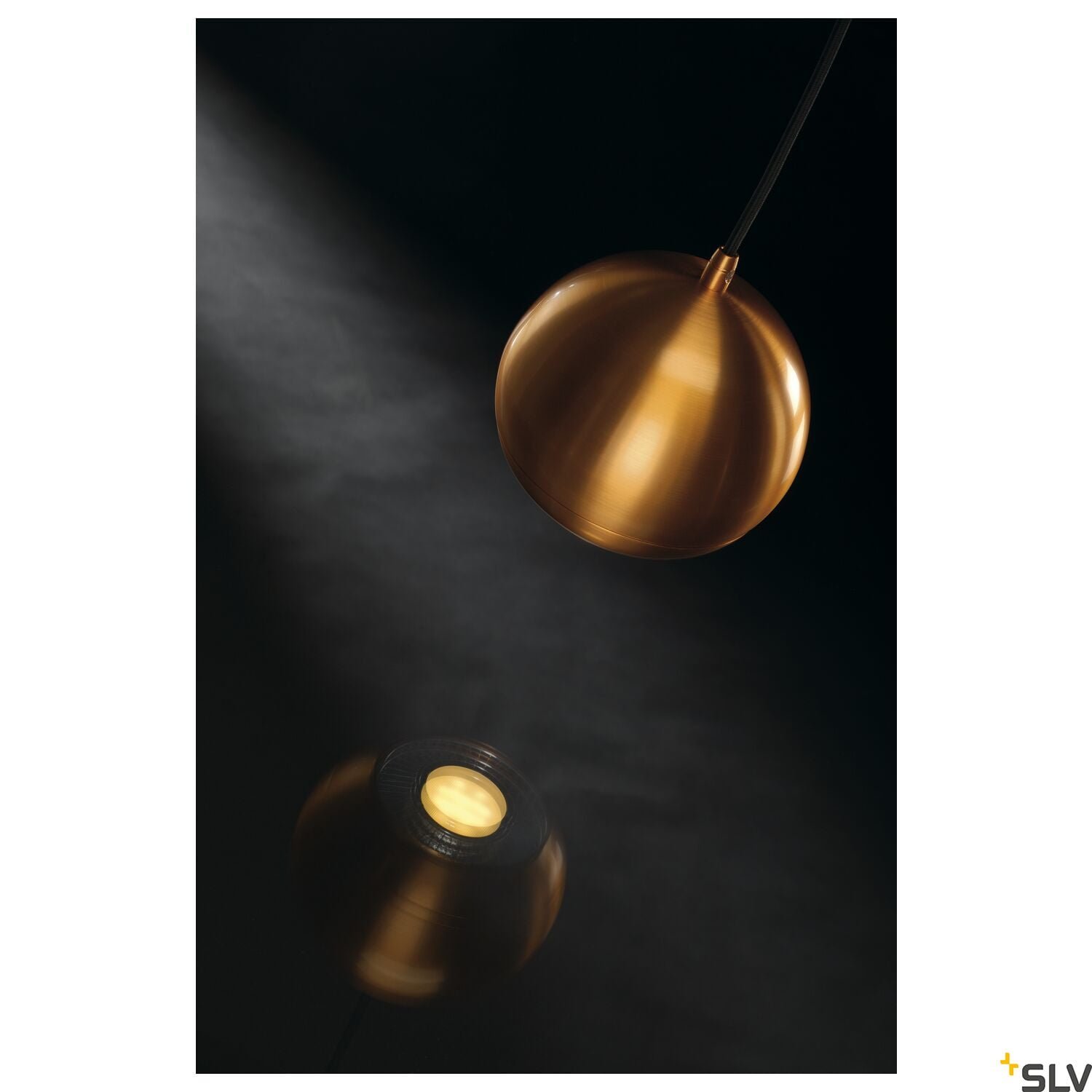 LIGHT EYE® 150, Pendelleuchte, QPAR111, kupfer gebürstet, schwarzes Textil-Kabel, kupfer gebürstete Deckenrosette, max. 75W 4