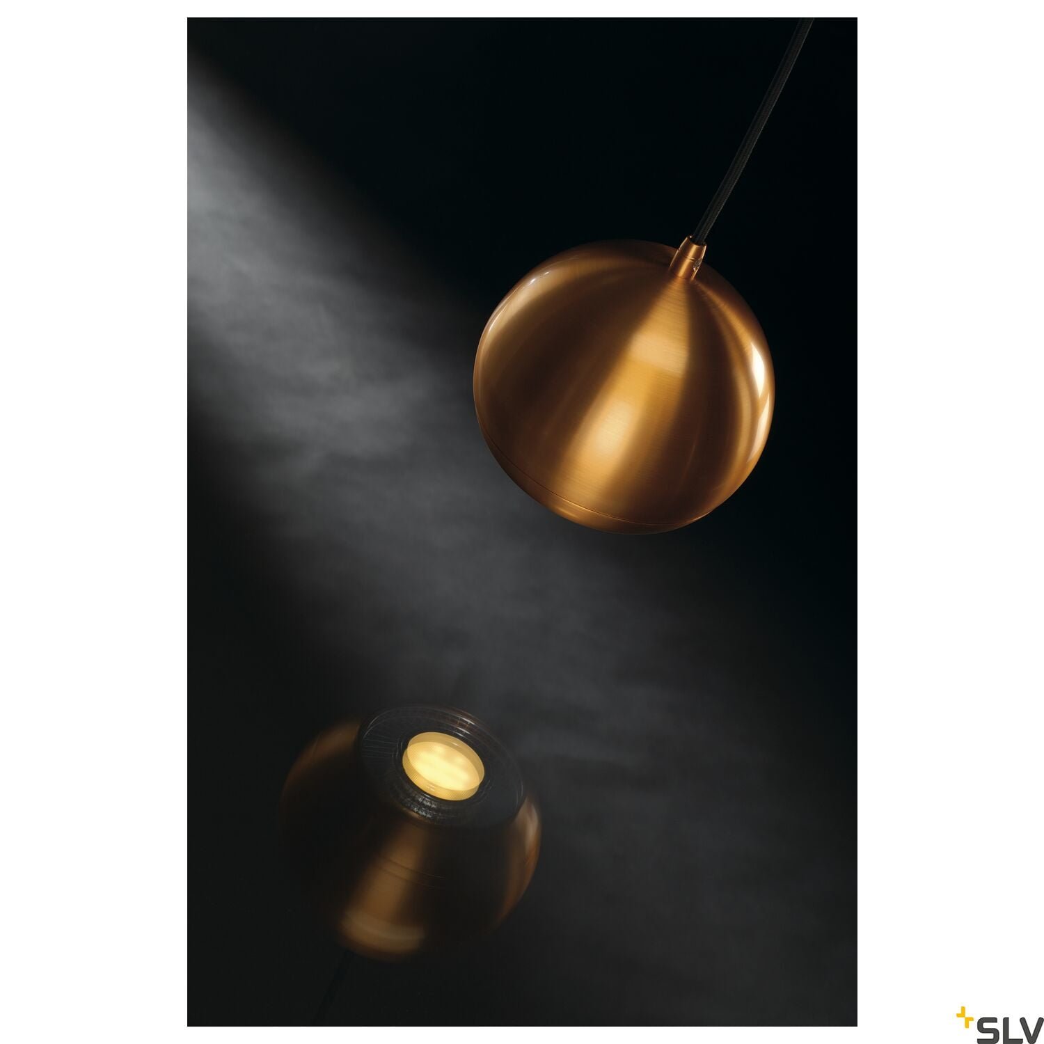 LIGHT EYE® 150, Pendelleuchte, QPAR111, kupfer gebürstet, schwarzes Textil-Kabel, kupfer gebürstete Deckenrosette, max. 75W 5