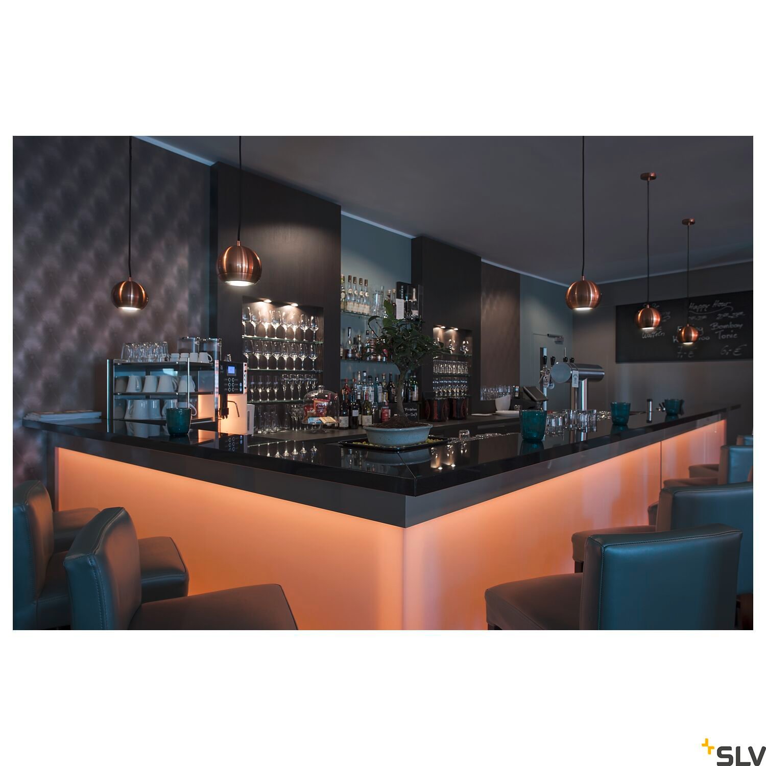 LIGHT EYE® 150, Pendelleuchte, QPAR111, kupfer gebürstet, schwarzes Textil-Kabel, kupfer gebürstete Deckenrosette, max. 75W 3