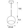 LIGHT EYE® 90, Pendelleuchte, LED GU10, schwarz/chrom, schwarzes Textil-Kabel, schwarz/chrom Deckenrosette, 5W 6