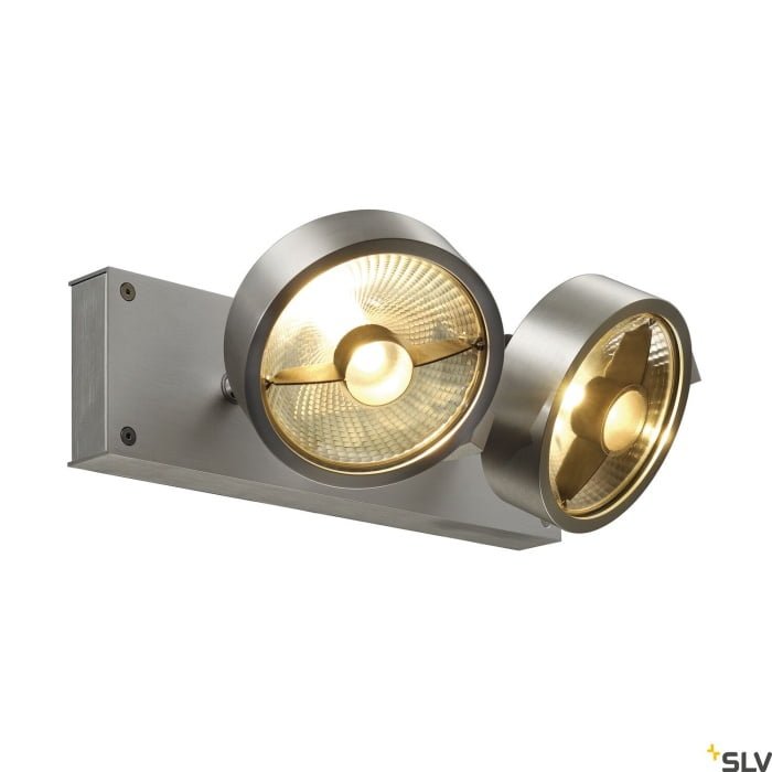 KALU, Wand- und Deckenleuchte, zweiflammig, QPAR111, rund, aluminium gebürstet, max. 150 W 2