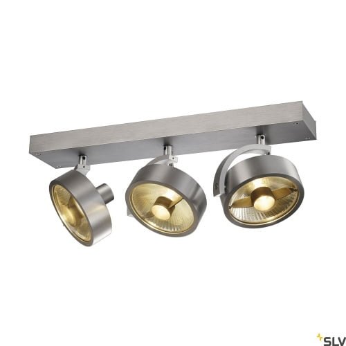 KALU, Wand- und Deckenleuchte, dreiflammig, QPAR111, rund, aluminium gebürstet, max. 225 W 2