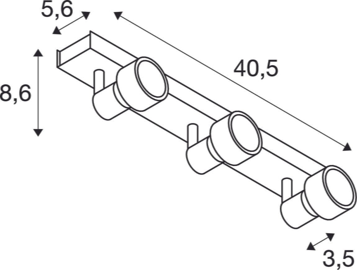PURI, Wand- und Deckenleuchte, dreiflammig, QPAR51, weiß matt, max. 150 W, mit Dekoring 4