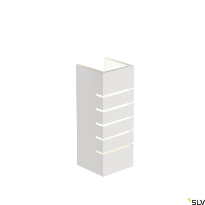 PLASTRA, Wandleuchte, eckig, 100 Slot, weißer Gips, E14, max. 40 W 2