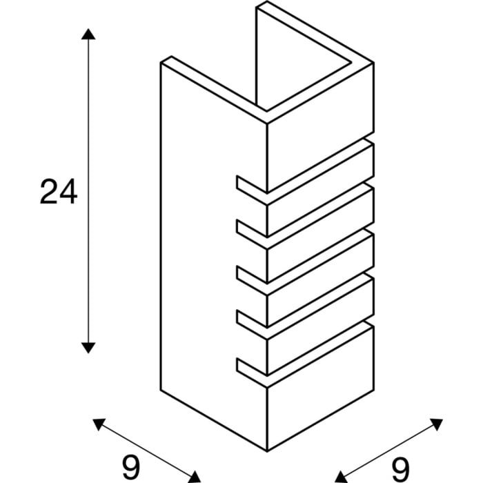 PLASTRA, Wandleuchte, eckig, 100 Slot, weißer Gips, E14, max. 40 W 7