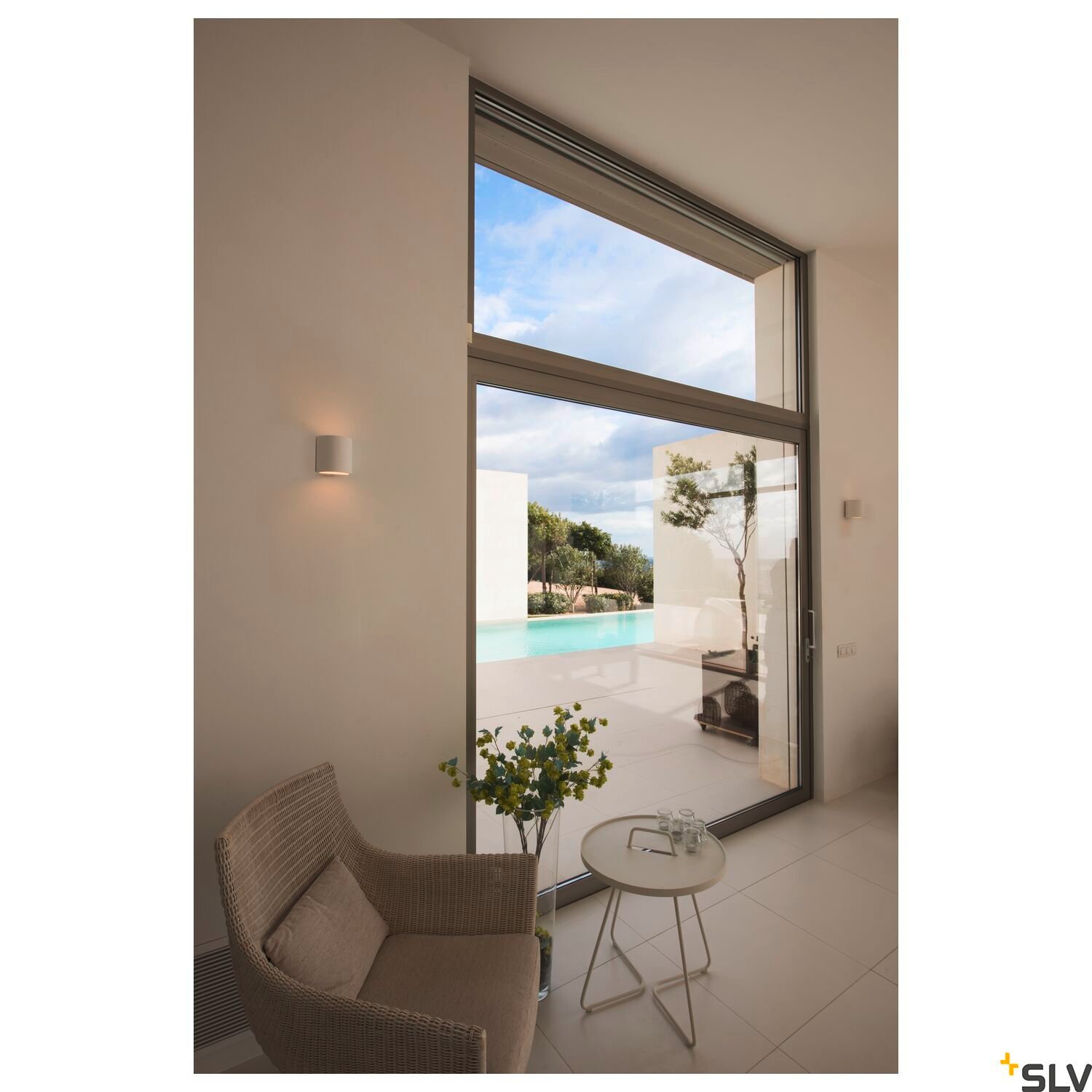 PLASTRA 104, Wandleuchte, QT14, rund, weißer Gips, QT14, max. 42 W 4