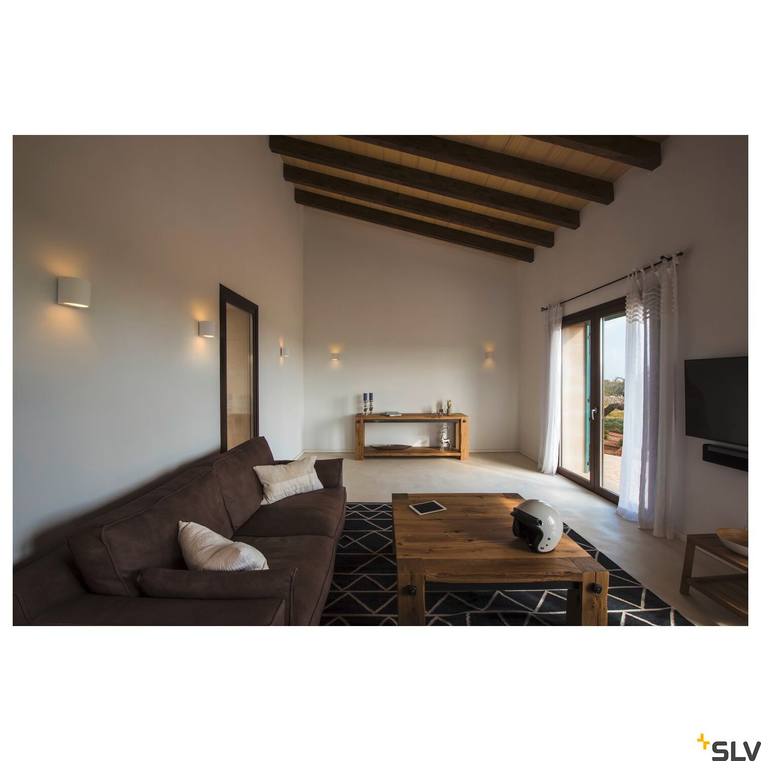 PLASTRA 104, Wandleuchte, QT14, rund, weißer Gips, QT14, max. 42 W 5