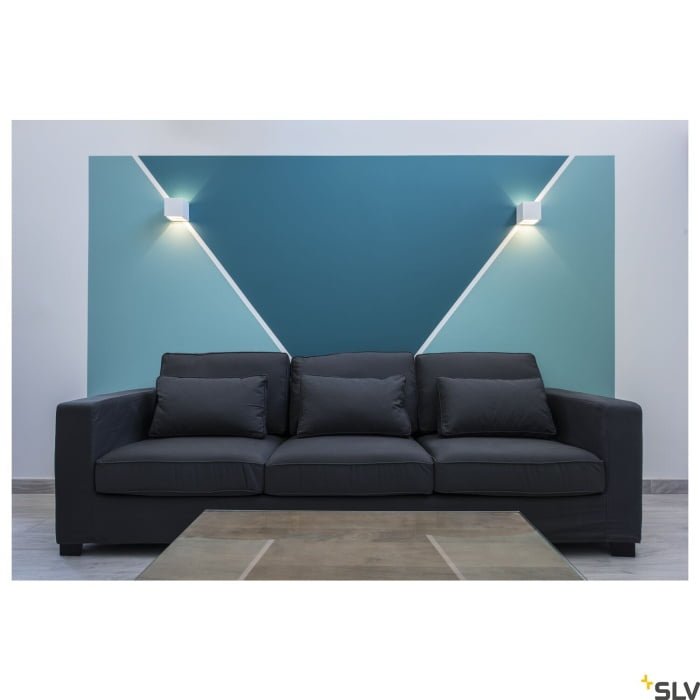 PLASTRA, Wandleuchte, QT14, eckig, Cube, weißer Gips, max. 42 W 4