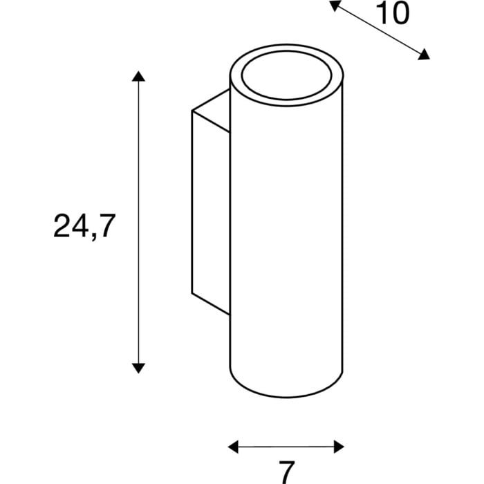 PLASTRA, Wandleuchte, QPAR51, rund, Tube, weißer Gips, max. 70W 7