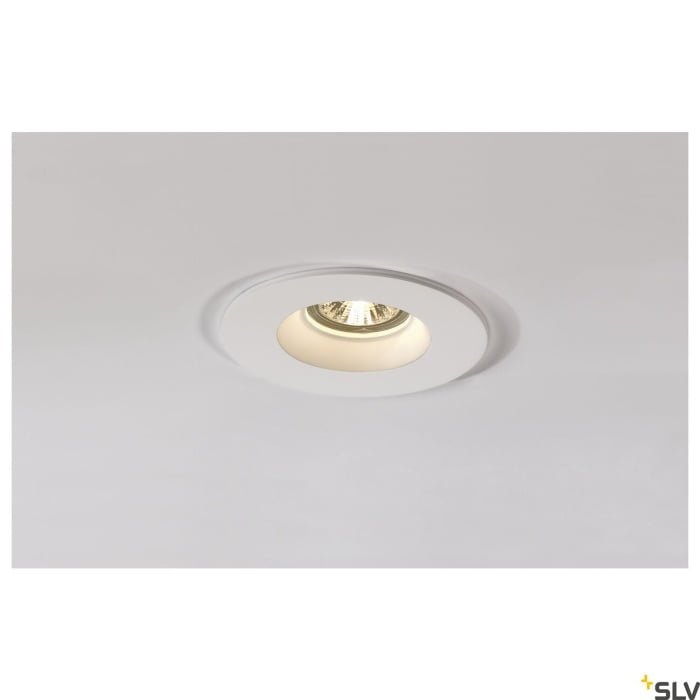 PLASTRA, Einbauleuchte, QPAR51, rund, weißer Gips, max. 35W weiß